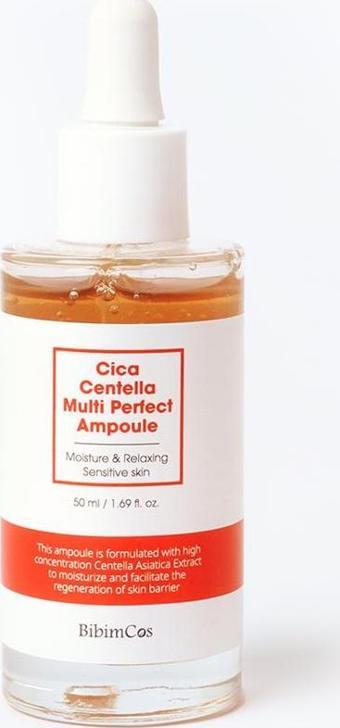 Bibimcos Cica Centella Multi Perfect Ampoule 50ml - Cilt Yatıştırıcı ve Nemlendirici Serum