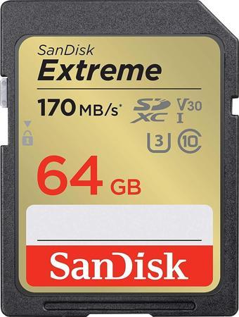 SanDisk Extreme 64GB SDSDXV2-064G-GNCIN 170MB/s SD UHS-I 4K UHD Hafıza Kartı