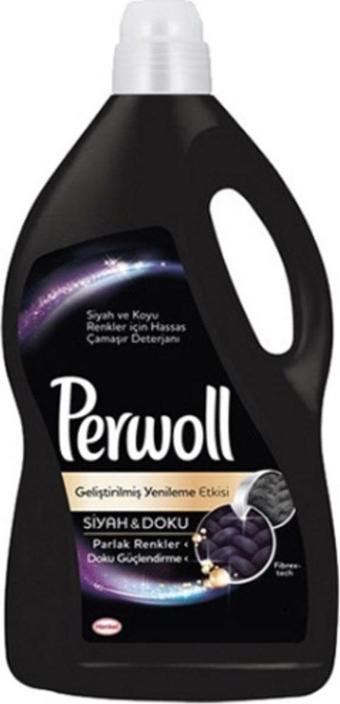 Perwoll 4'Lü Sıvı Çamaşır Deterjanı 2,97 Lt. Yenileme & Onarım Siyah 50W