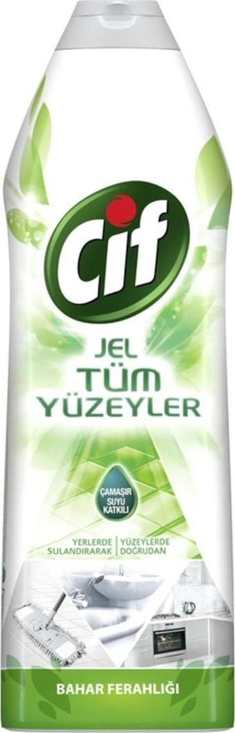 Cif Jel Yüzey Temizleyici Tüm Yüzeyler Bahar Ferahlığı Çamaşır Suyu Katkılı 750 Ml