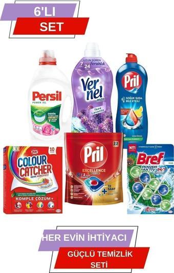 Perwoll Orta Boy Güçlü Temizlik Seti: Deterjan, Yumuşatıcı, Persil, Pril, K2R Ve Bref
