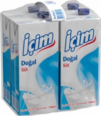 İçim Tam Yağlı Doğal Süt 1 Litre 4 Adet