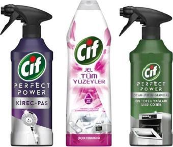 Cif Sprey Perfect Power Sprey Kireç&Pas 435 Ml + Fırın-Ocak-Mangal 435 Ml + Cıf Jel Tüm Yüzeyler