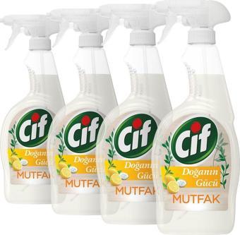 Cif Sprey Temizleyici Doğanın Gücü Mutfak Limon, Karnonat Ve Organik Limon Yağı Içerir 750 Ml 4Adet