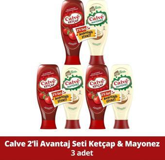 Calve Ketçap 600 G Mayonez Yağı Azaltılmış 540 G 2'Li Set X3 Adet