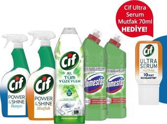 Cif - Domestos Temizlik Paketi + Ultra Serum Mutfak Konsantre 70 Ml Hediye!