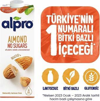 Alpro Şekersiz Badem Sütü 1L