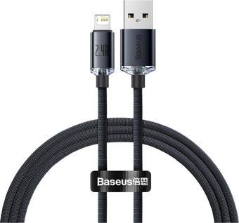 Baseus Crystal Shine 2.4A 120 Cm Lightning Şarj Kablosu Siyah