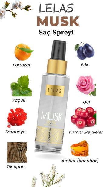 Lelas 1199 Musk 100 ML Ünisex Misk Parfümlü Saç Spreyi-Oryantal Çiçeksi 