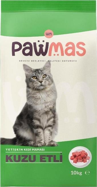 Pawmas Kuzu Etli Kedi Maması 10Kg