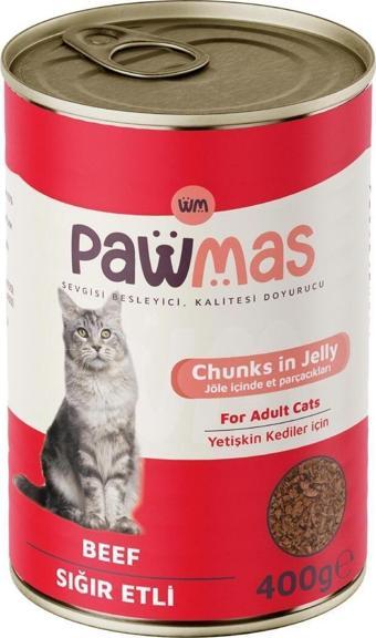 Pawmas Sığır Etli Yetişkin Kedi Konservesi 400 Gr