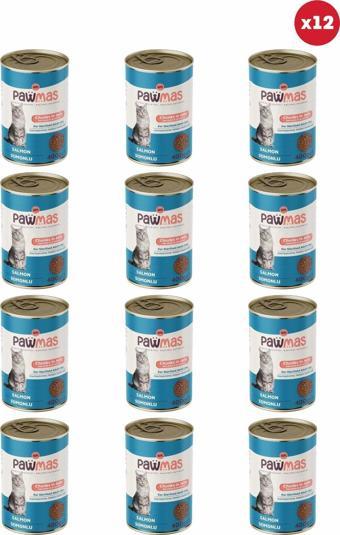 Pawmas Somonlu Kısırlaştırılmış Yetişkin Kedi Konservesi 400 Gr X 12 Adet