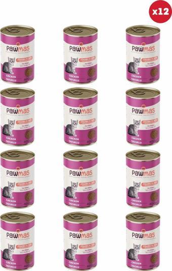 Pawmas Tavuklu Yavru Kedi Konservesi 400 Gr X 12 Adet