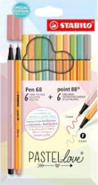STABILO point 88 & pen 68 Pastellove 12'li