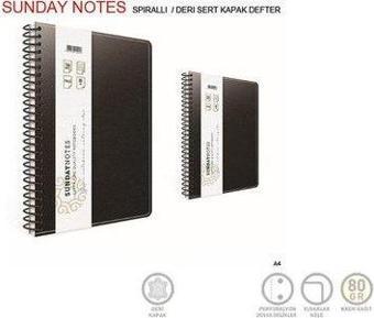 Gıpta Sunday Notes Spiralli Deri Kapak Defter A4 140 Yaprak Kare