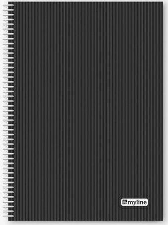 Myline Nova A4 P.P Kapak 72 Yaprak Kareli Siyah Defter