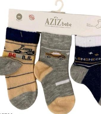 Aziz Bebe Üçlü Erkek Bebek Çorabı