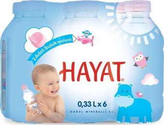 Hayat 6 X 0.33L Doğal Mineralli Bebek Su + 2 Adet Suluk Aparatı