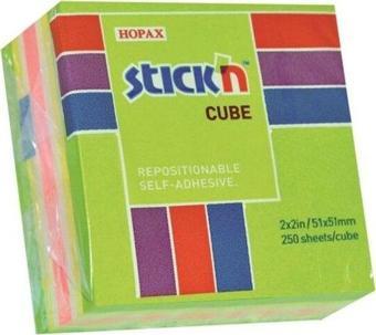 Hopax NotKğt.Stickn 50X50 Küp Blok 4 Np Mıx-B Renk 250Yp