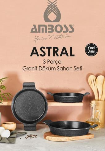 Amboss Astral 3 Parça Granit Döküm Sahan Seti AST-0946