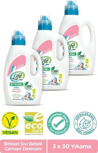 Life By Fakir Bitkisel Baz Vegan Sıvı Bebek Deterjanı 1500 ml x 3 Adet