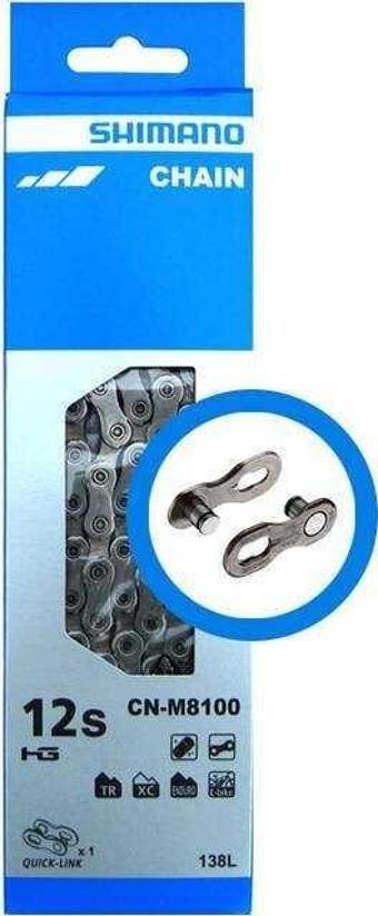 SHIMANO XT CN-M8100 12 VİTES 138 BAKLA  (Quick-Link Dahil) ZİNCİR
