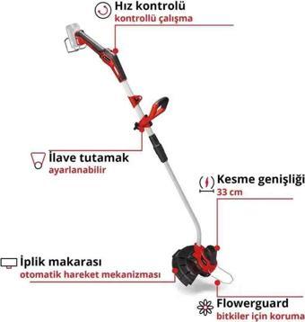 Einhell GE CT 18/33 Li E Solo 18V 2.65kg Solo Akü Hariç Akülü Kenar Kesme Tırpanı