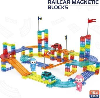 Learning Fun Railcar Manyetik Stem Oyuncak Bloklar Seti 154 Parça Arabalı Railcar Magnetic Blocks