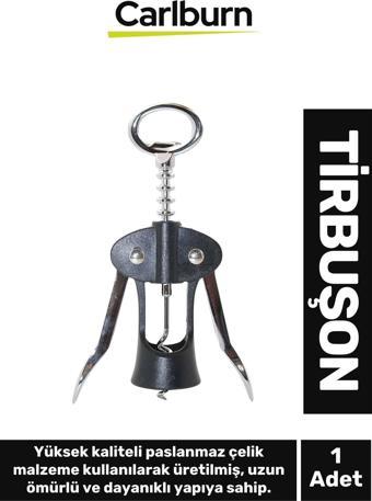 Premium Paslanmaz Çelik Kararmaz Mantar Şarap Kapak Açıcı Şişe Tirbuşon 18*7 Cm