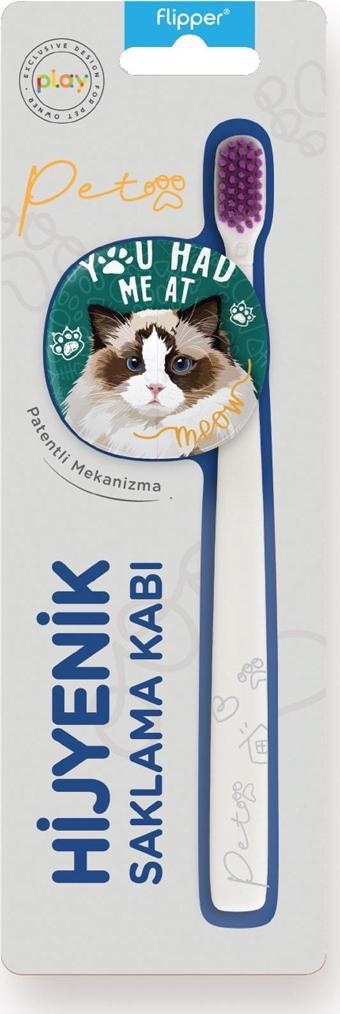 Flipper Pets Hijyenik Saklama Kabı Ve Yetişkin Diş Fırçası Seti-RAGDOLL KEDİ