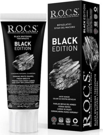 Rocs Black Edition Kömür Özleri Ile Beyazlatıcı Diş Macunu - 74 gr