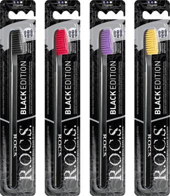 Rocs BLACK EDITION BEYAZLATICI DİŞ FIRÇASI - 4LÜ SET