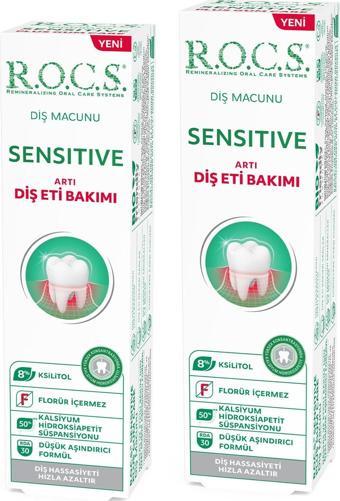 Rocs Sensitive Artı Diş Eti Bakımı Klorofilli Diş Macunu – 94gr x 2 ADET