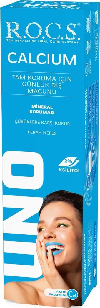 Rocs UNO KALSİYUM TAM KORUMA DİŞ MACUNU 74G