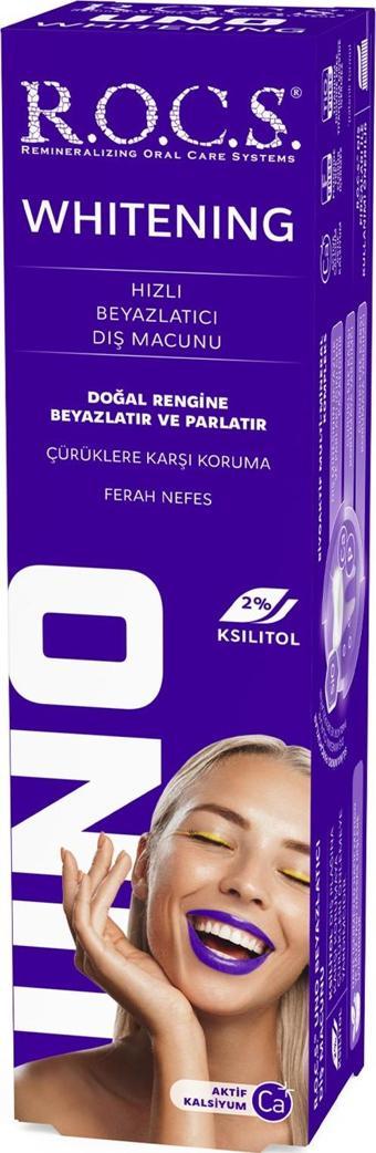 Rocs UNO HIZLI BEYAZLATICI DİŞ MACUNU 74G