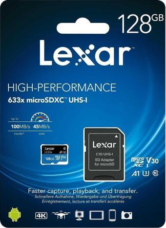 LEXAR 128GB MICRO SDXC UHS-I 633X 100mb/s