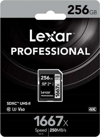 Lexar 256GB Professional 1667x SDXC HAFIZA KARTI