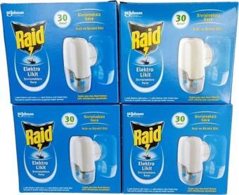 Raid Sivrisineklere Karşı 30 Gece Elektro Likit Isıtıcı + 1 Yedek Şişe 21 Ml (4 Adet)