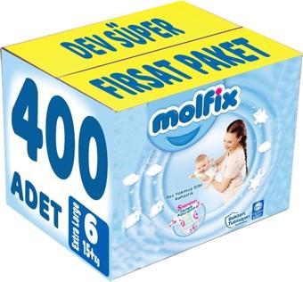 Molfix Bebek Bezi Beden:6 (15 Kg) Extra Large 400 Adet Dev Süper Fırsat Pk