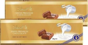 Lindt Swiss Premium Sütlü Çikolata 2'Li Kampanya (300X2 Adet)