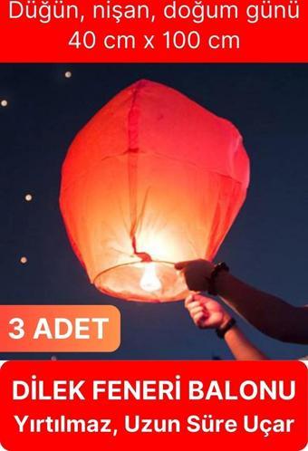 3 Adet Dilek Feneri Balonu Gece Ateş Gökyüzü Işığı Uçurtma Yırtılmaz Kaliteli Düğün Nişan Özel Gün