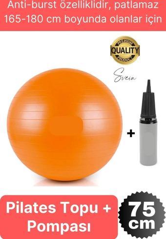 75 cm Yoga Pilates Topu ve Şişirme Pompası Hediye Denge Egzersiz Aerobik Jimnastik Reformer Spor Set