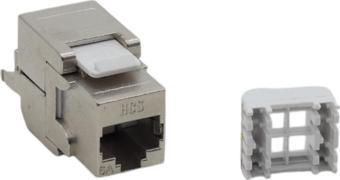 HCS CAT6A FTP TOOLLESS KEYSTONE JACK METAL T568 A/B 180 DERECE