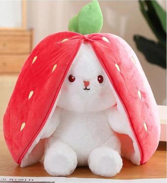 Pandamkee Kırmızı Çilek Tavşan Çantalı 50 Cm