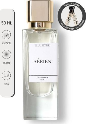 ILLUSIONE Aérien Edp Kadın Parfüm 50Ml | Çiçeksi-Pudralı-Misk | Melek Otu, Sümbülteber, Amber, Vanilya