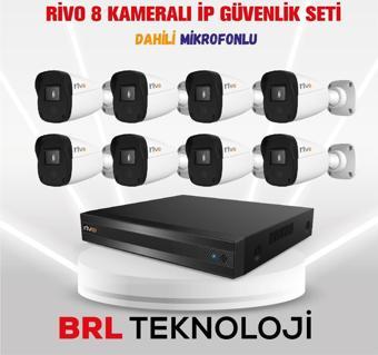 Rivo 8 Kameralı 2 Mp İp Güvenlik Kamera Seti (Dahili Mikrofonlu)