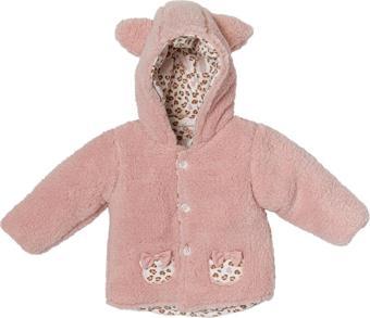 Andywawa Kız Bebek Leopar Desenli Pembe Yumuşak Mont AC22078Rep