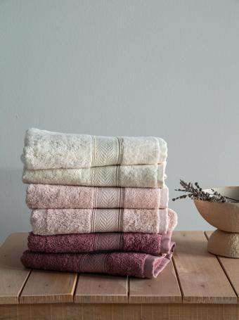50x90 HAVLU SETI LOTUS EKRU-BLUSH-GUL KURUSU - BANYO SETİ