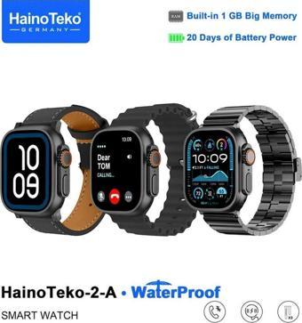 Hainoteko Germany Ultra 2A 49MM Akıllı Saat 3 Kordon 1gb Hafıza Su Geçirmez Uzun Pil Ömrü