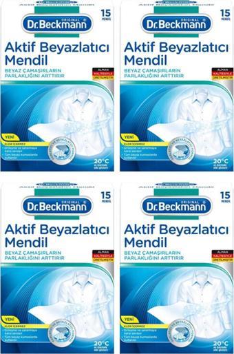 DR BECKMANN  AKTİF BEYAZLATICI MENDİL 15 'Lİ X 4 ADET